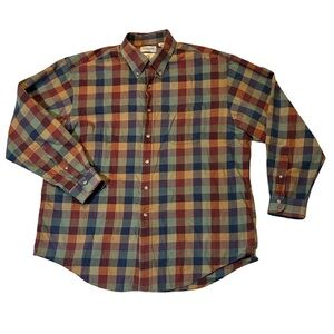 Viyella mens XL multicolor plaid 80/20 cotton wool oxford button up shirt EUC